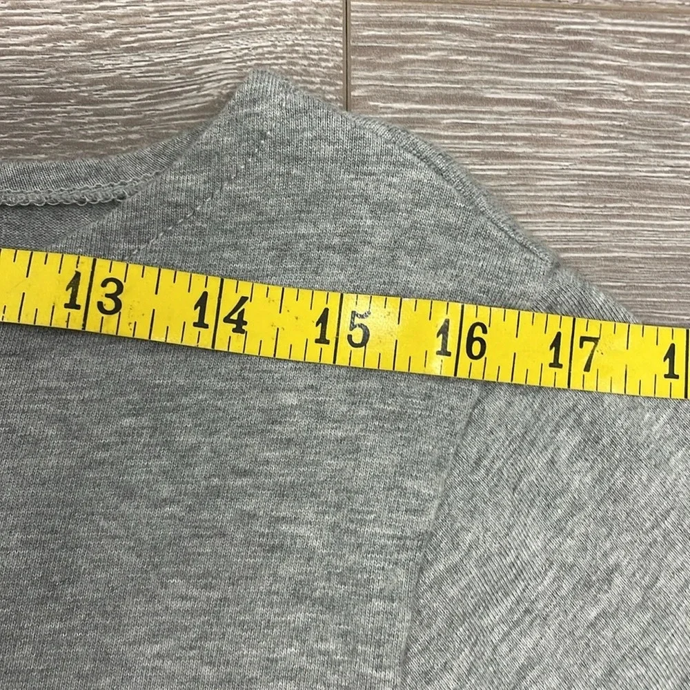 J. Crew Mercantile Boatneck Long Sleeve Gray Tee with Faux Layered Look L